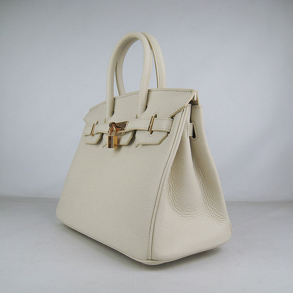 Replica Hermes Birkin 30CM Togo Leather Bag Cream 6088 On Sale - Click Image to Close